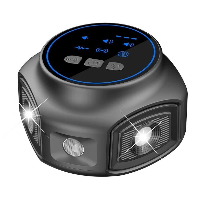 D803 Ultraschall-Schädlingsvertreiber 1kHz-65kHz variabler Frequenz Blitzlicht Nagetier-Insekten-Abwehr – Schwarz / USB