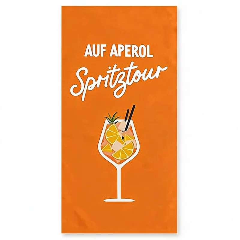 70x140cm Quick Dry Microfiber Beach Towel Aperol Spritz Cocktail Digital Print