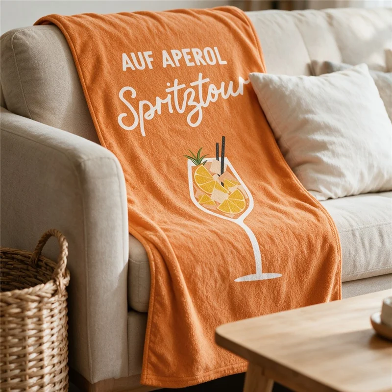 70x140cm Quick Dry Microfiber Beach Towel Aperol Spritz Cocktail Digital Print