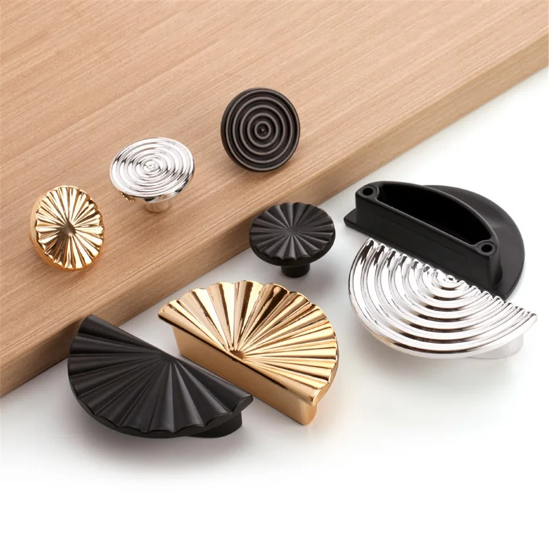 Cabinet Door Knob Semicircle Cupboard Drawer Wardrobe Plastic Pull Handle, 25mm Screw - Dual Hole Gold Spiral