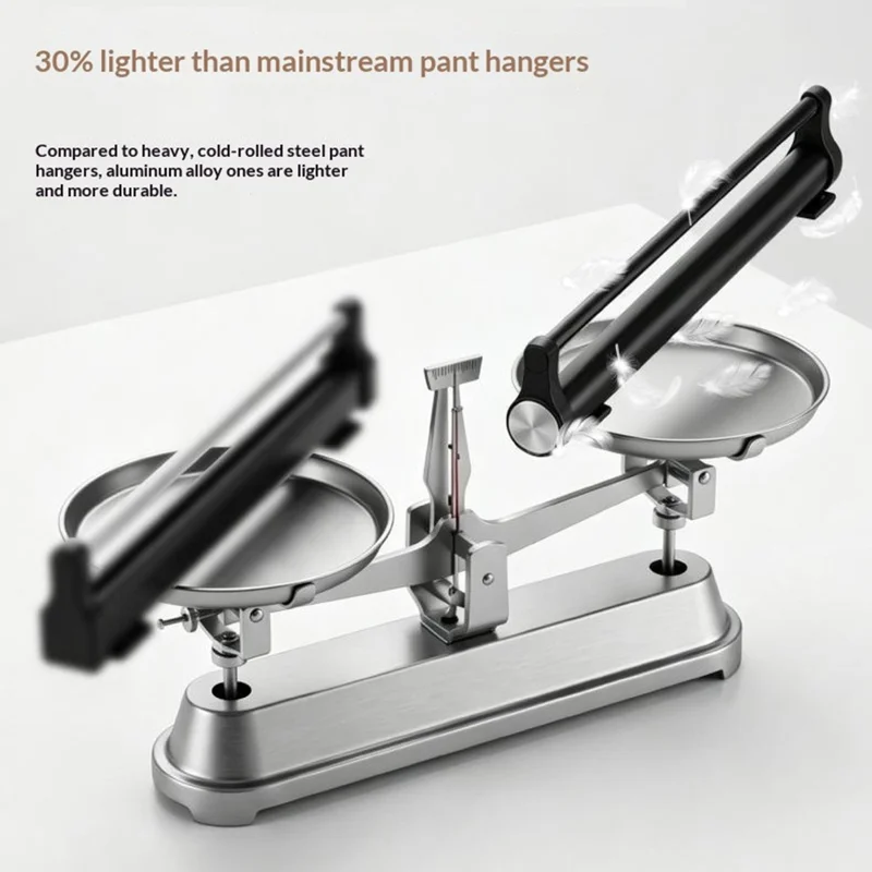 50cm Top Mount Aluminum Alloy Wardrobe Pant Hanger Pull-Out Rail Organizer Rack - Black
