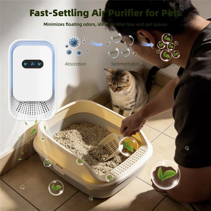 Negative Ion Air Purifier for Home Kitchen Pet Odor Smoke Removal - EU Plug