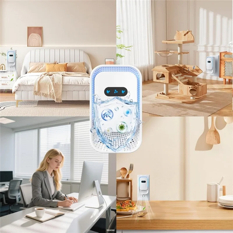 Negative Ion Air Purifier for Home Kitchen Pet Odor Smoke Removal - EU Plug