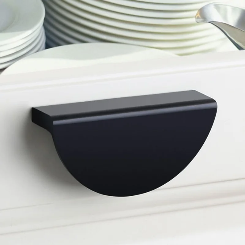 Wardrobe Knob Furniture Handle Modern Cabinet Closet Door Pull Handle with 22mm Screw - Black 6830 / Size: L