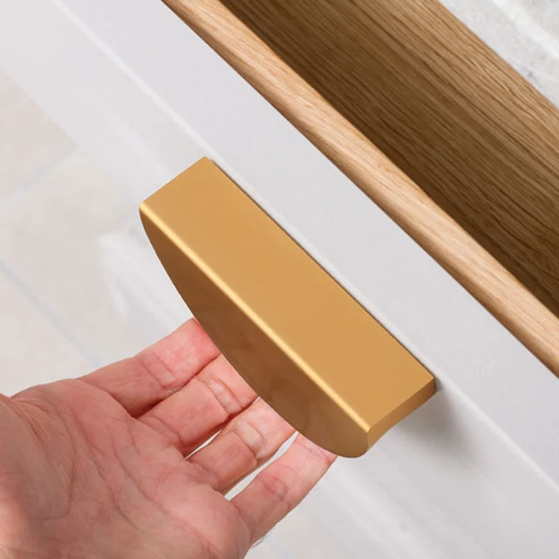 Wardrobe Knob Furniture Handle Modern Cabinet Closet Door Pull Handle with 22mm Screw - Black 6830 / Size: L