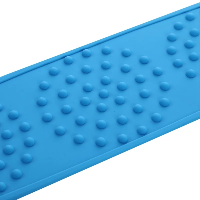 72cm Silicone Body Scrub Brush Double-Sided Back Cleaner Exfoliator Strap - Blue