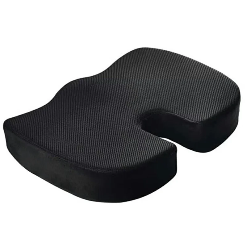Sitskum med minneskärna, ergonomisk U-formad andningsbar sittkudde för kontor, bil, hem - Nät / Svart
