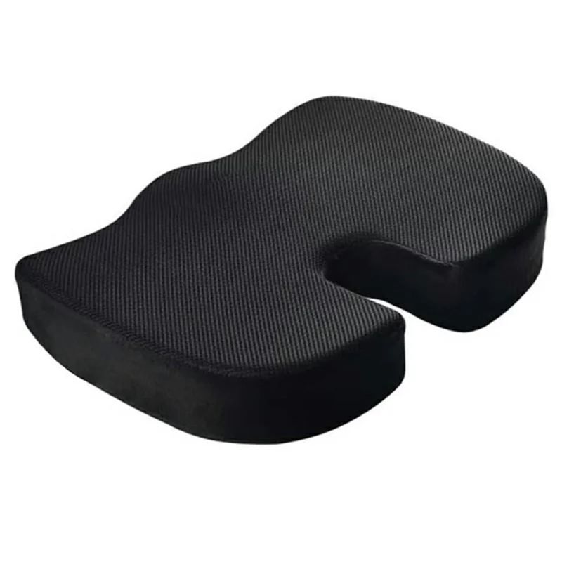 Cuscino per Sedile con Nucleo in Gel Ergonomico a Forma di U, Imbottitura Traspirante per Ufficio, Auto, Casa - Maglia/Nero