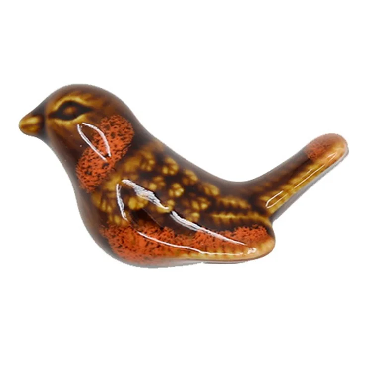Ceramic Cabinet Pulls Handles Replacement Drawer Pulls with 25mm Screw - Bird / Orange