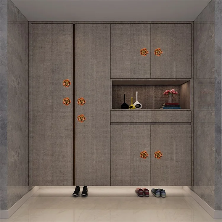 Ceramic Cabinet Pulls Handles Replacement Drawer Pulls with 25mm Screw - Bird / Orange