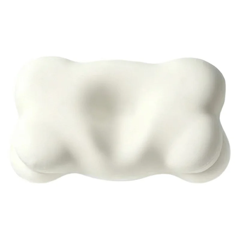 Ergonomiczna chmurowa poduszka z pianki memory foam, o powolnym powrocie, z myjnym pokrowcem, poduszka ortopedyczna - biała