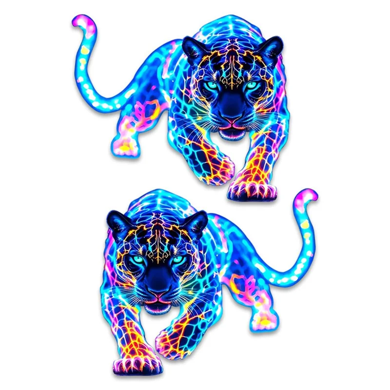 1 Pair 30x26cm Colorful Leopard Car Sticker Waterproof Scratch Covering Decal for Car Decoration - Colorful