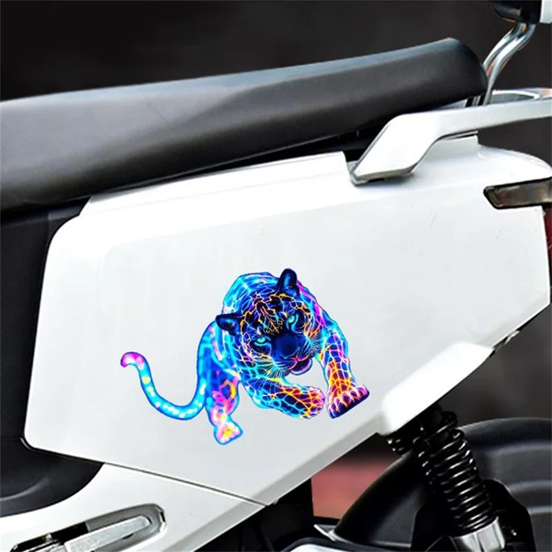 1 Pair 30x26cm Colorful Leopard Car Sticker Waterproof Scratch Covering Decal for Car Decoration - Colorful