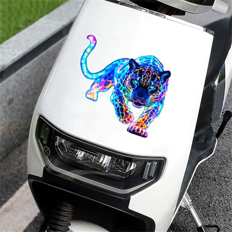 1 Pair 30x26cm Colorful Leopard Car Sticker Waterproof Scratch Covering Decal for Car Decoration - Colorful
