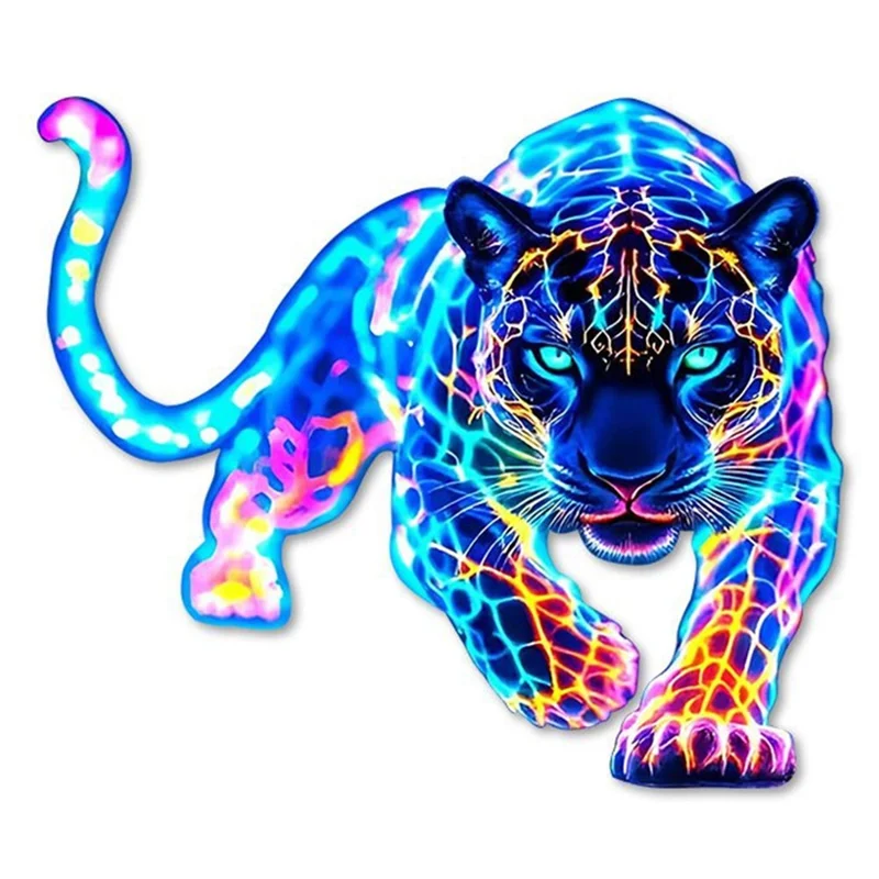 1 Pair 30x26cm Colorful Leopard Car Sticker Waterproof Scratch Covering Decal for Car Decoration - Colorful