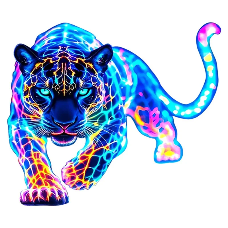 1 Pair 30x26cm Colorful Leopard Car Sticker Waterproof Scratch Covering Decal for Car Decoration - Colorful