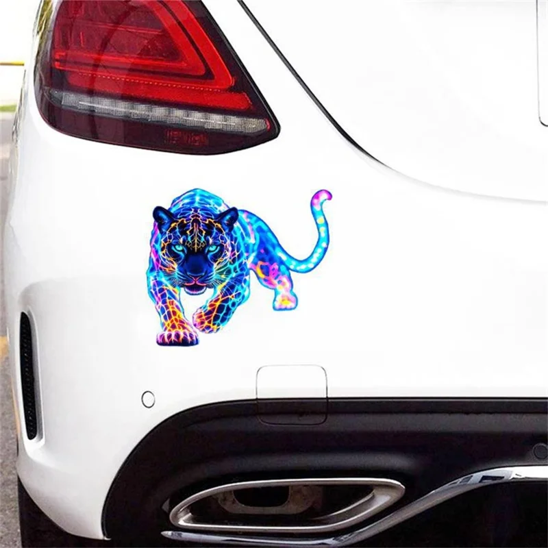 1 Pair 30x26cm Colorful Leopard Car Sticker Waterproof Scratch Covering Decal for Car Decoration - Colorful
