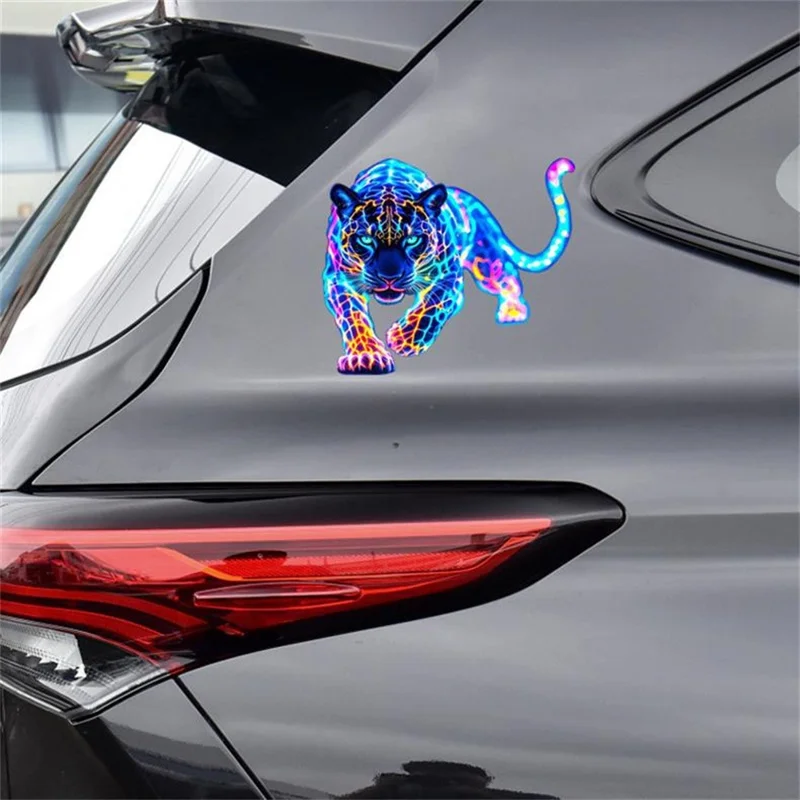 1 Pair 30x26cm Colorful Leopard Car Sticker Waterproof Scratch Covering Decal for Car Decoration - Colorful