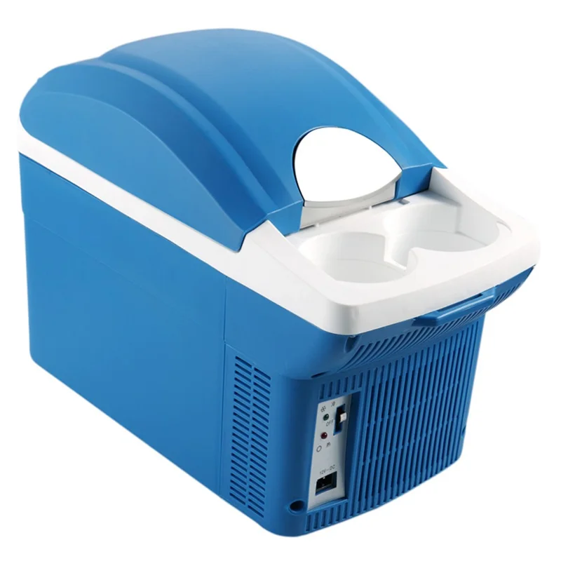 8L Mini Fridge 12V / 220V Cooling and Heating Car Refrigerator for Home and Car - Blue