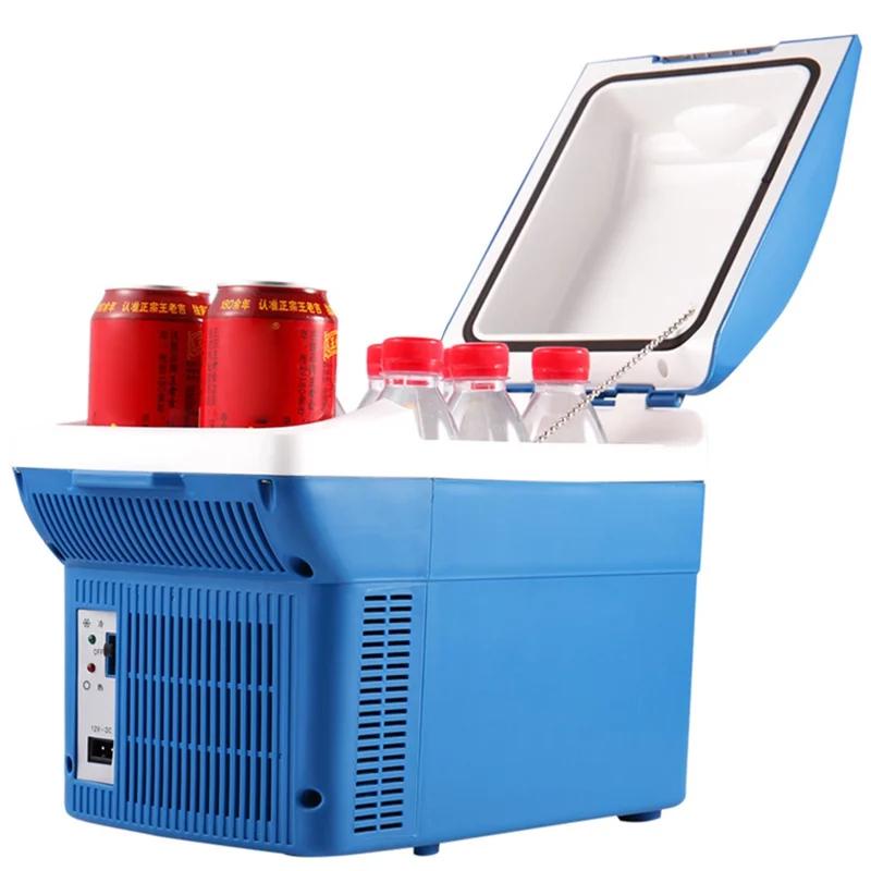 8L Mini Fridge 12V / 220V Cooling and Heating Car Refrigerator for Home and Car - Blue