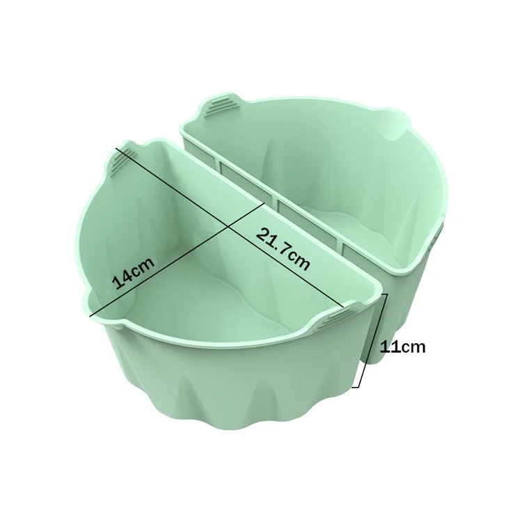 2Pcs Slow Cooker Divider Liners for 6-7 Quart Slow Cookers Reusable Silicone Inserts (BPA-Free, No FDA Certificate) - Green