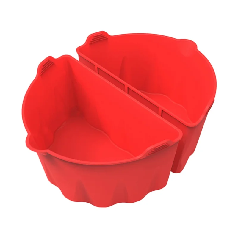 2Pcs Slow Cooker Divider Liners for 6-7 Quart Slow Cookers Reusable Silicone Inserts (BPA-Free, No FDA Certificate) - Red
