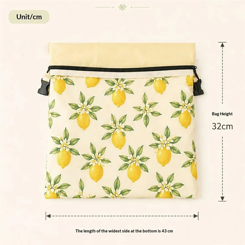 43x33cm Cotton Bread Bag with Removable Beeswax Liner Seal Food Storage Bag for Kitchen Bakery (FDA Certified) - Style A
