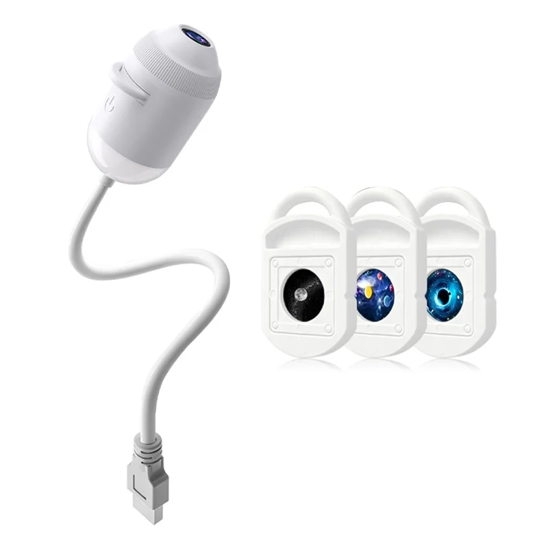 G303 Projecteur LED Ciel Étoilé USB, Veilleuse Double Mode, Système Flexible Rotatif à 360°, Commande Tactile, Luminosité Réglable, 3 Lentilles Interchangeables pour Chambre ou Voiture