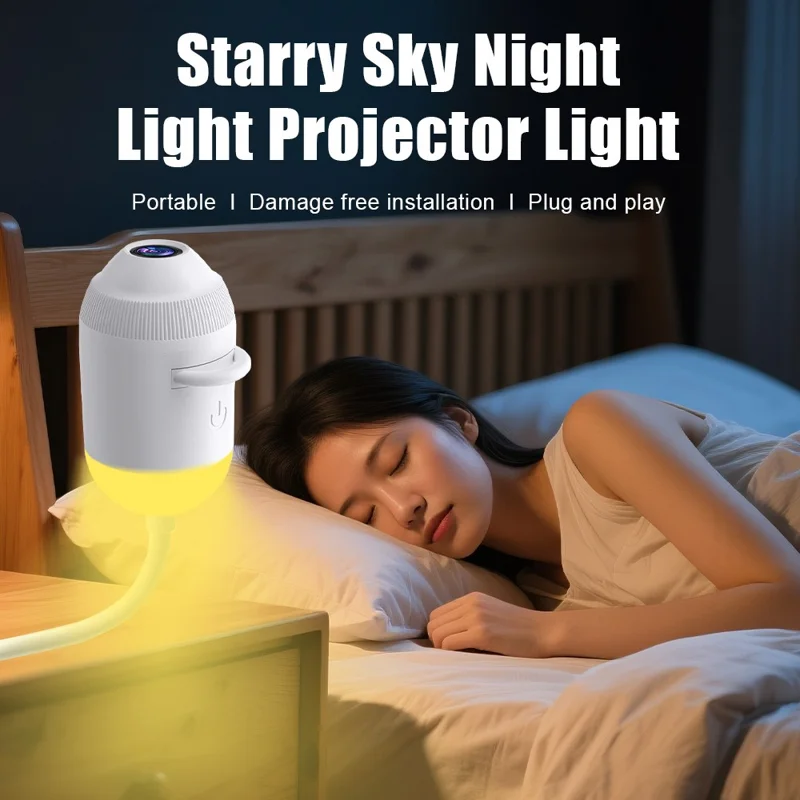 G303 Projecteur LED Ciel Étoilé USB, Veilleuse Double Mode, Système Flexible Rotatif à 360°, Commande Tactile, Luminosité Réglable, 3 Lentilles Interchangeables pour Chambre ou Voiture