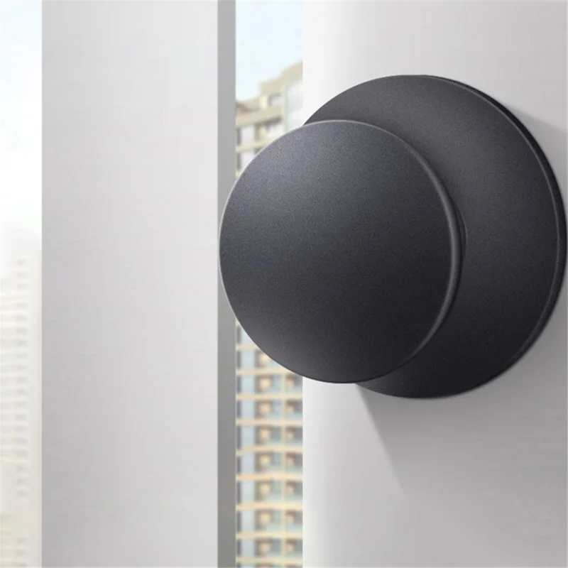 Cabinet Pull Knob Self-adhesive Cupboard Drawer Round Handle Stainless Steel DIY Furniture Decor - Matte Black