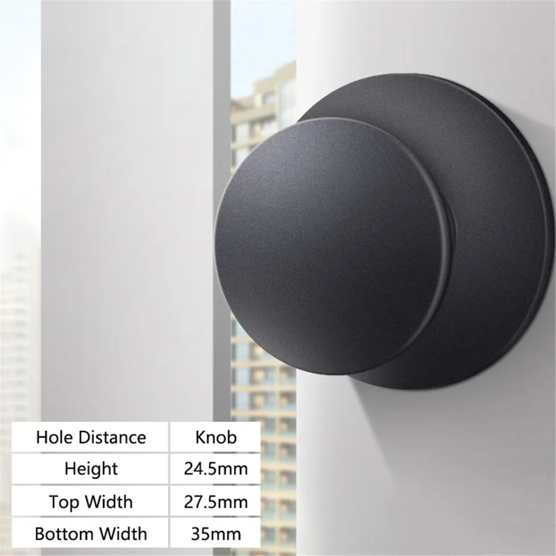 Cabinet Pull Knob Self-adhesive Cupboard Drawer Round Handle Stainless Steel DIY Furniture Decor - Matte Black