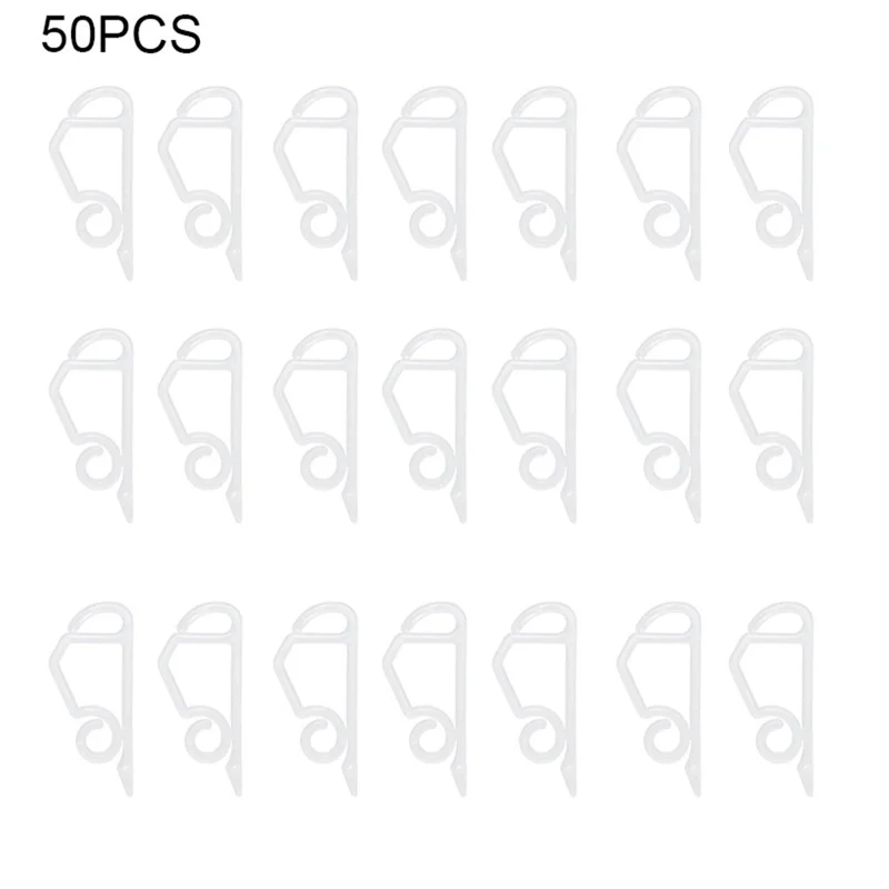 50Pcs Christmas Light Clips Weatherproof Plastic Gutter Hooks String Light Hangers for Outdoor Holiday Decor - White