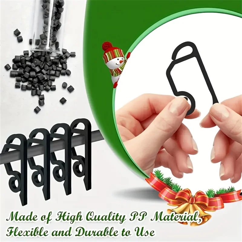 50Pcs Christmas Light Clips Weatherproof Plastic Gutter Hooks String Light Hangers for Outdoor Holiday Decor - White