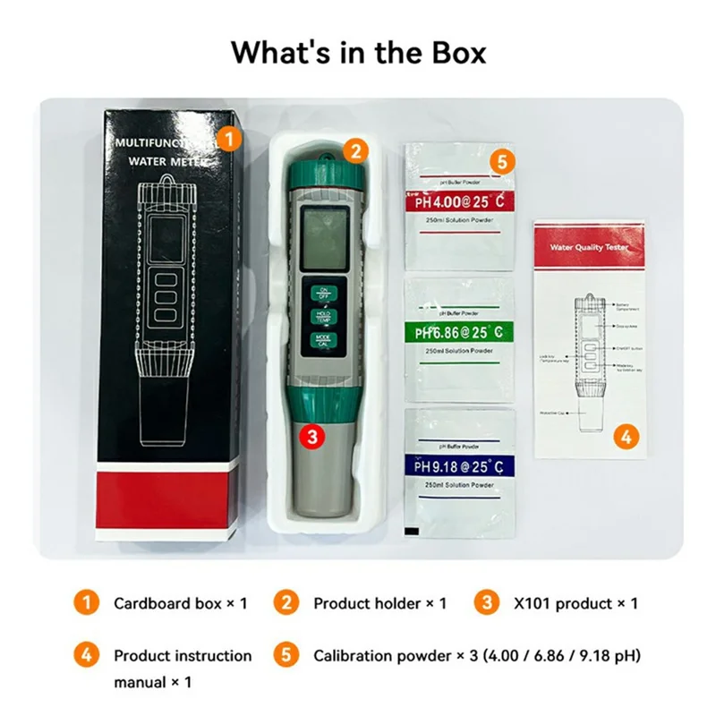 MF-X101 Water Quality Tester 10 in 1 Portable TDS EC pH Salinity Meter Pen for Home Use