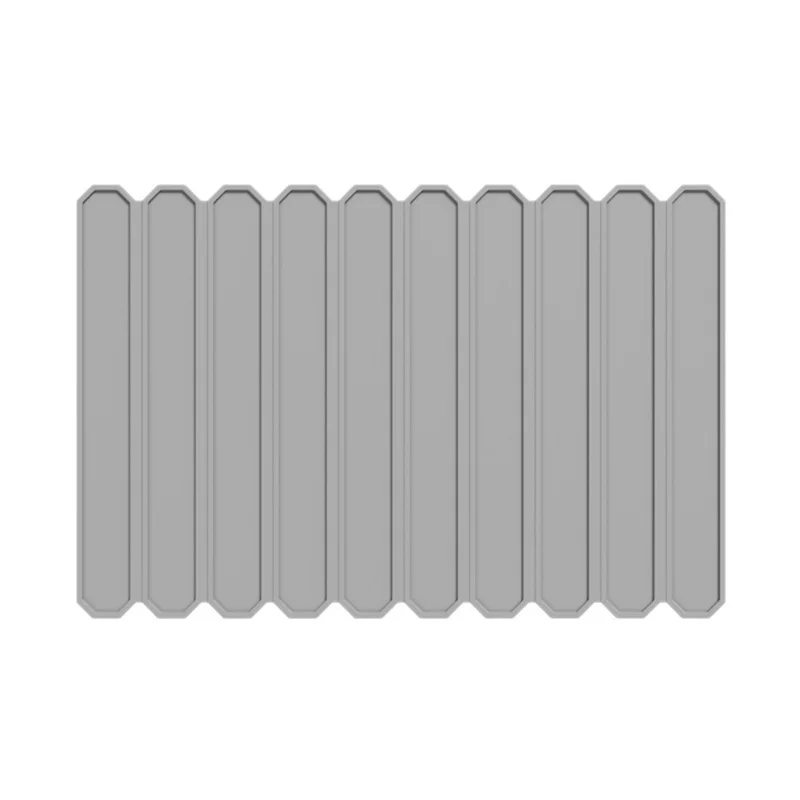 Foldable Silicone Drainage Mat Non-slip Quick-drying Heat-resistant Dish Drying Mat for Kitchen Countertop - Grey