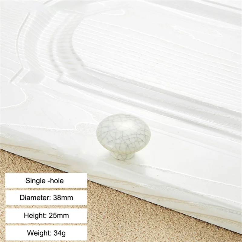 Puxador de Móveis de Cerâmica Estilo Europeu, Armário Gaveta Guarda-roupa, Parafuso de 22 mm - Estilo 5084