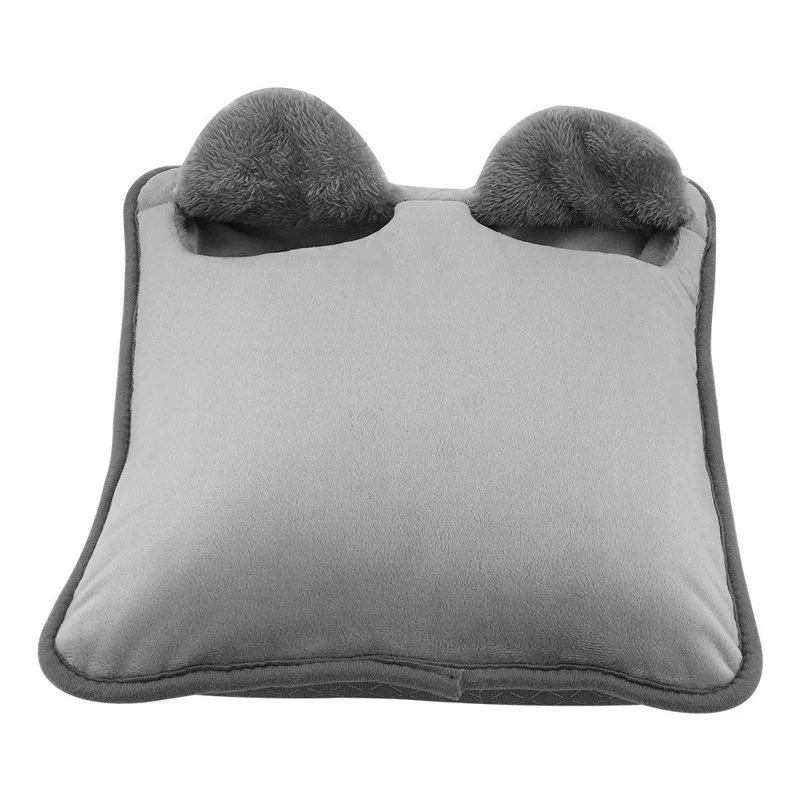 Réchauffeur de pieds électrique alimenté par USB 5 V, contrôle de température 4 niveaux, tapis chauffant antidérapant avec minuterie - Gris