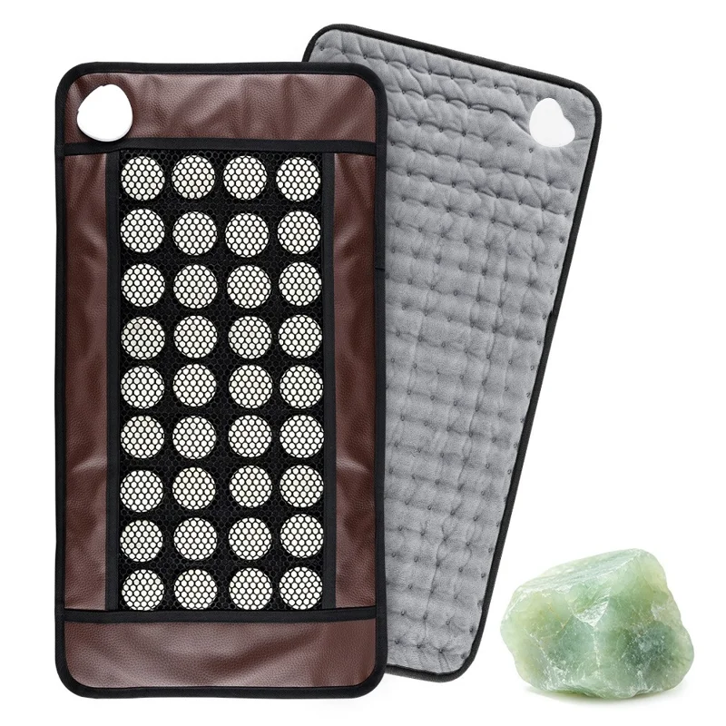 36 Jade Stones Doppelseitige Heizauflage 9-stufige Temperaturregelung Sitzkissen für Wärmetherapie - EU-Stecker