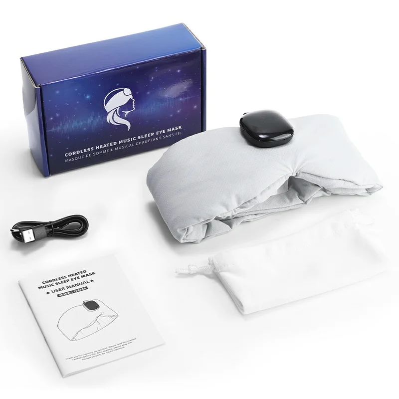 Bluetooth-compatible Music Sleep Eye Mask 50 Degrees Celsius Hot Compress 6-Gear Timer Blackout Wireless Eye Massager