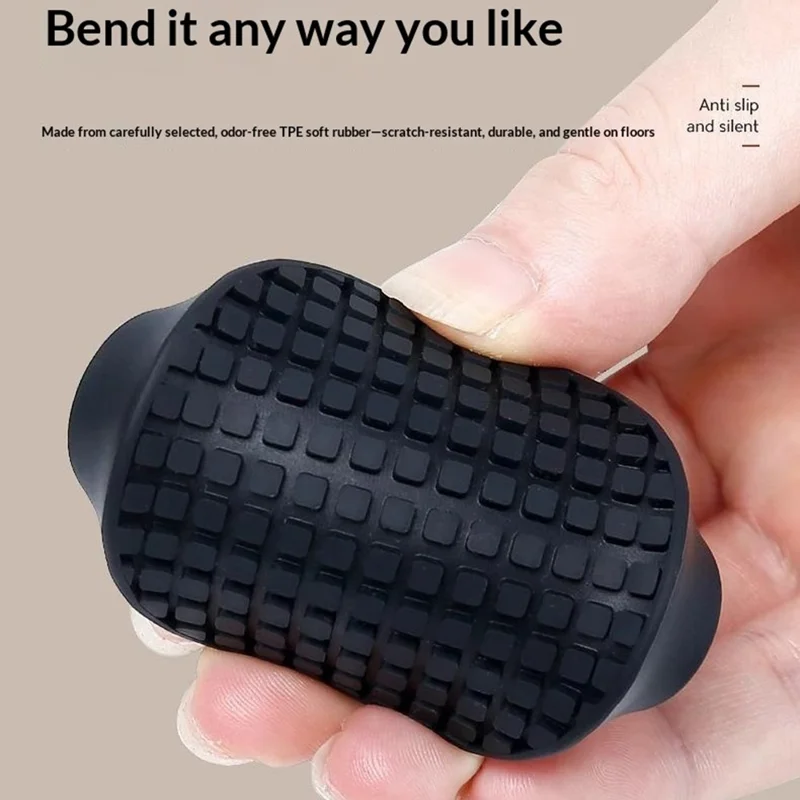 4Pcs 5cm Diameter Furniture Leg Pads Suction Cup Base Honeycomb Texture Shockproof Silent Floor Protectors for Sofa Bed Table - Black