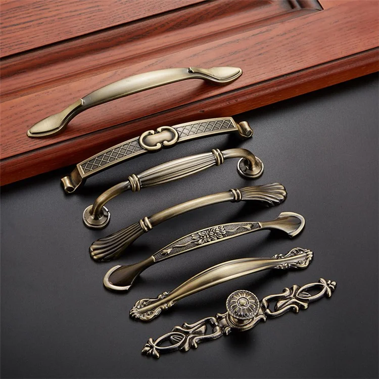 Furniture Door Pull Handle Retro Zinc Alloy Cabinet Drawer Wardrobe Handle, 22mm Screw - Style 2027 / 96mm Hole Pitch