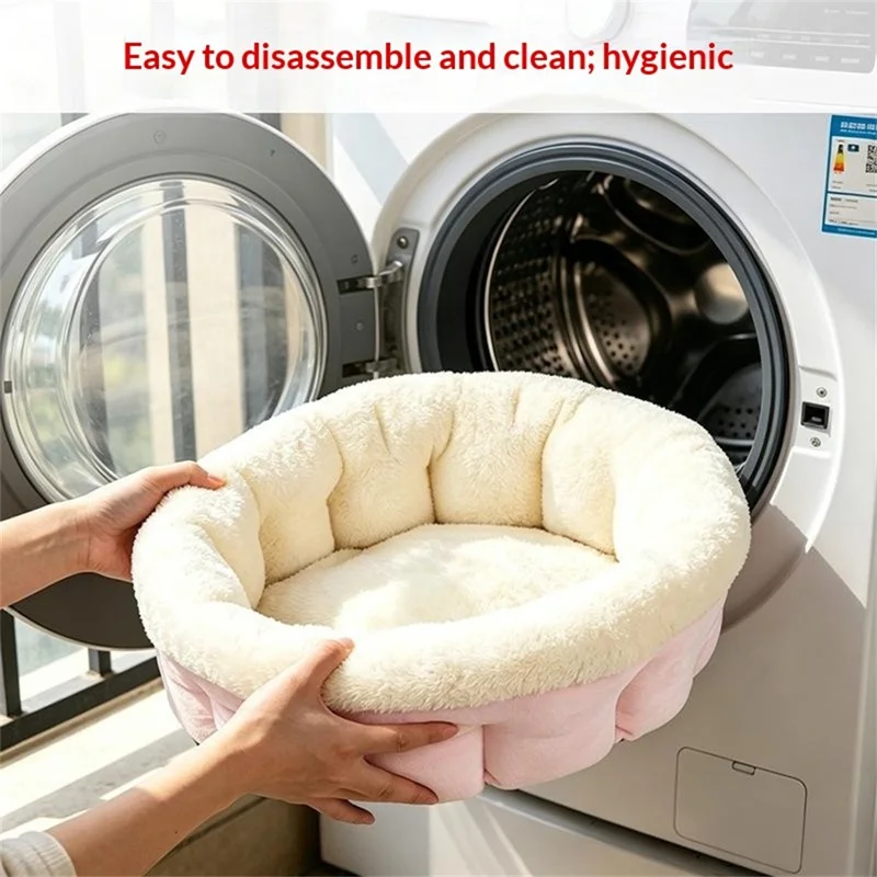40cm 5V USB Heated Pet Bed Detachable Washable Electric Warming Cat Dog Bed with Timer for Winter - Grey+Coffee