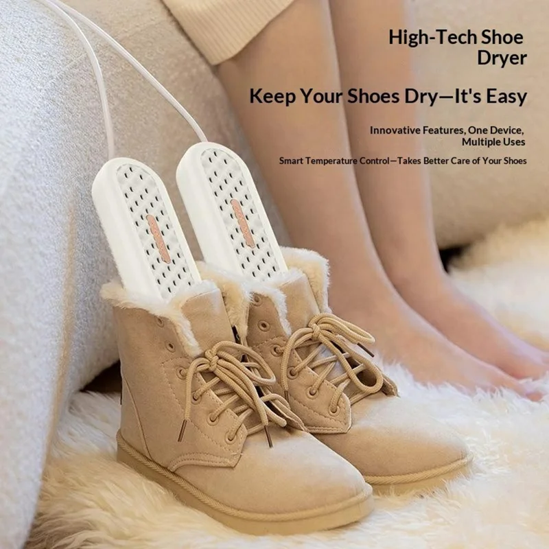 2 in 1 Foot Warmer Shoe Dryer PTC Ceramic Heating 60 Degrees Celsius Constant Temperature Massage Rollers, EU Plug