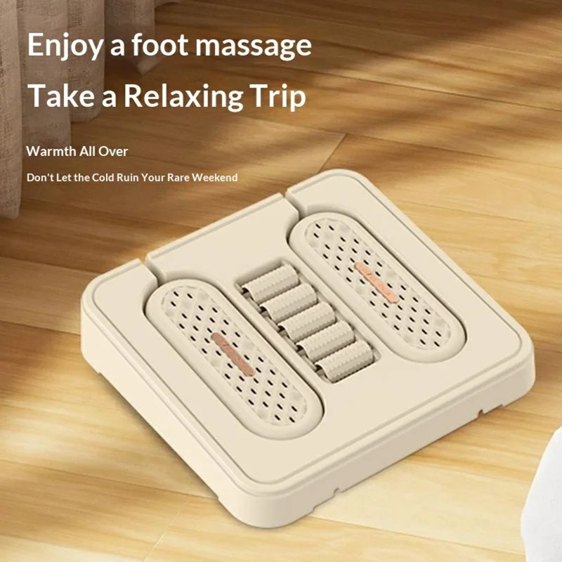2 in 1 Foot Warmer Shoe Dryer PTC Ceramic Heating 60 Degrees Celsius Constant Temperature Massage Rollers, EU Plug