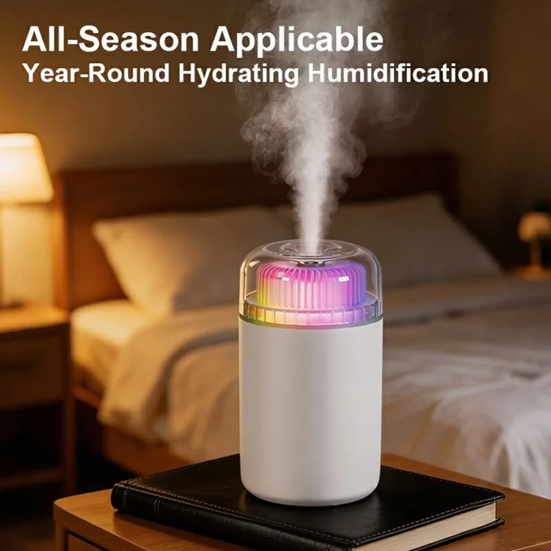 SX-J05 230mL Ambient Light Humidifier USB Charging Silent Mist Humidifier for Desktop Car Home Bedroom - White