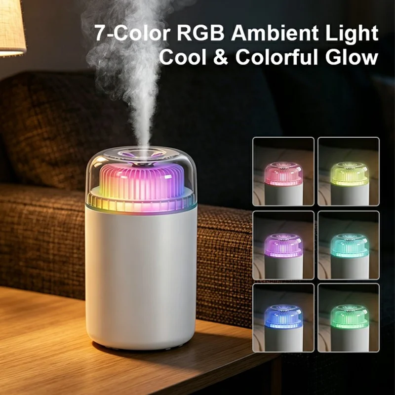 SX-J05 230mL Ambient Light Humidifier USB Charging Silent Mist Humidifier for Desktop Car Home Bedroom - White
