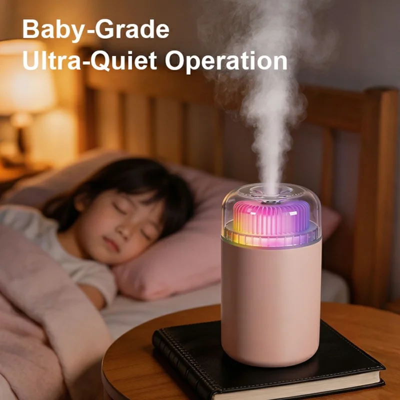 SX-J05 230mL Ambient Light Humidifier USB Charging Silent Mist Humidifier for Desktop Car Home Bedroom - White