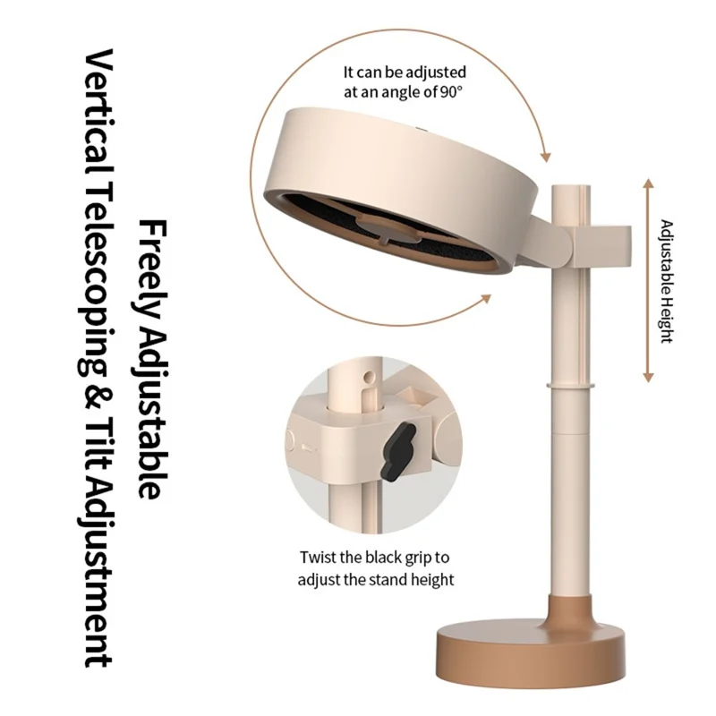 P-1 Mini Desktop Range Hood 3-Speed Adjustable Type-C Plug-in 8W Smoke Purifier for Hot Pot Grilling - Beige
