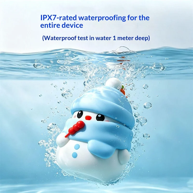 Distributore Automatico di Sapone in Schiuma 280ml, Design Cartone Animato di Uomo di Neve, Sensore 3 Livelli, Impermeabile IPX7 - Blu