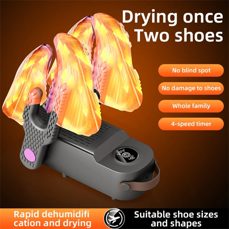HXQ-14 4-Arm Shoe Dryer 150W 48 Degrees Celsius Constant Temperature Foldable Timer for Shoes and Boots, EU Plug
